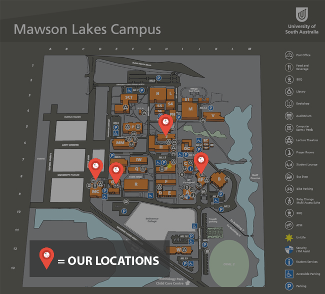 Mawson Lakes Campus Map